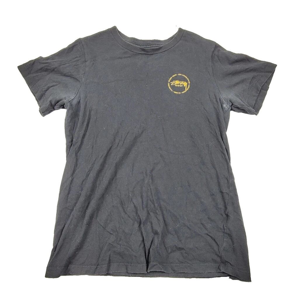 Stussy Shirt Mens XS Black Laguna Beach Circle Logo Graphic Tee Stussy Wear